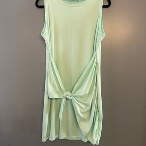 Mint Green Sleeveless Dress with Knot Detail